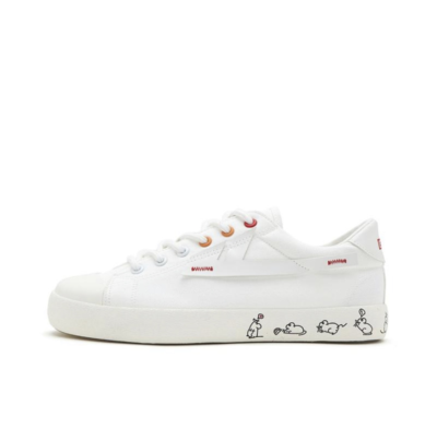 Warrior 子鼠 Couples Summer Casual Low-Top Sport Canvas Shoes - White
