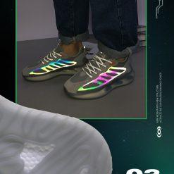 Warrior 3M Reflective Glitter Night Walking Shoes - Grey